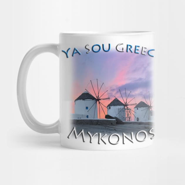 Ya Sou - Greece Mykonos Windmills by TouristMerch